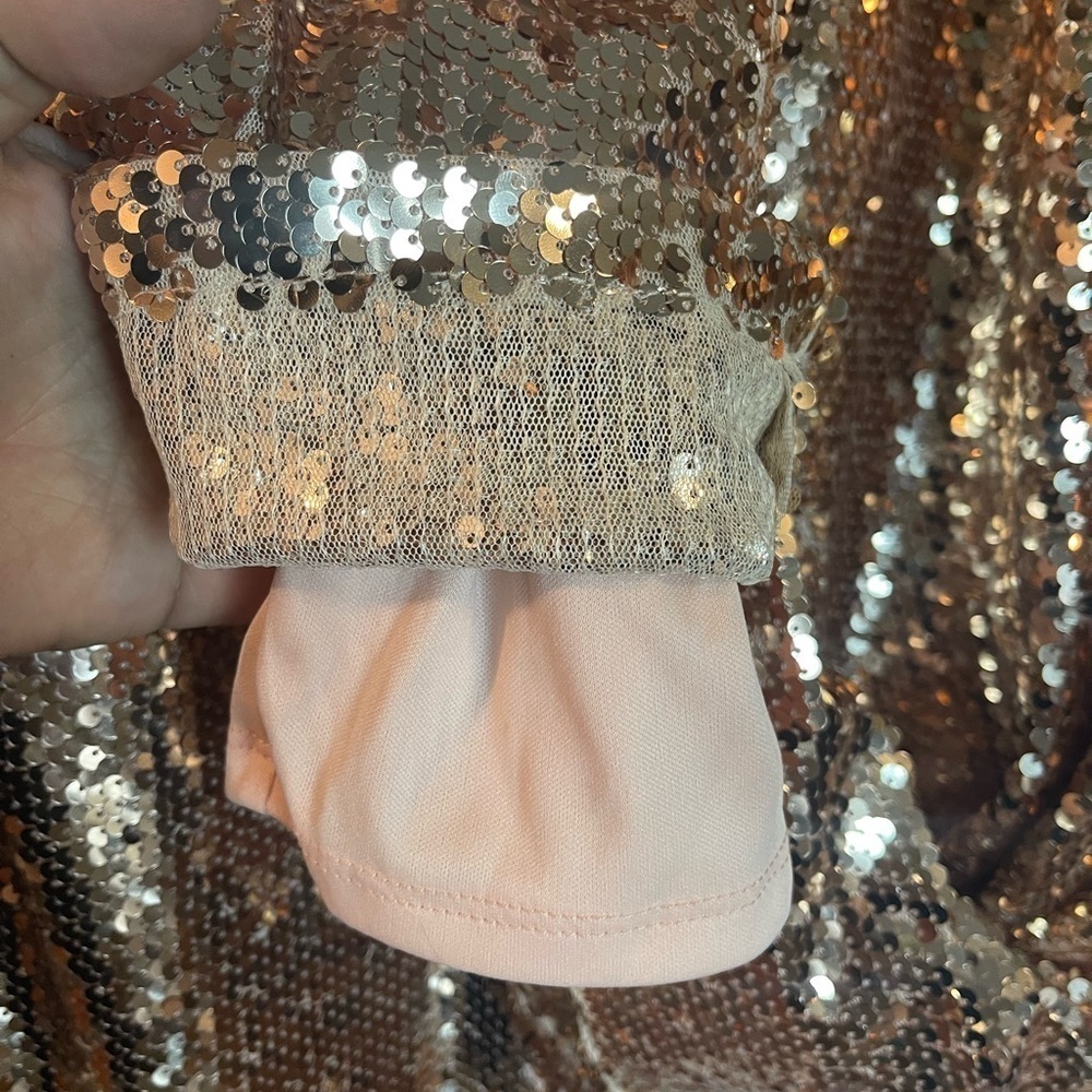 Francesca's Miami Collections Gold Sequin fully lined pants size small NWT - Picture 5 of 7
